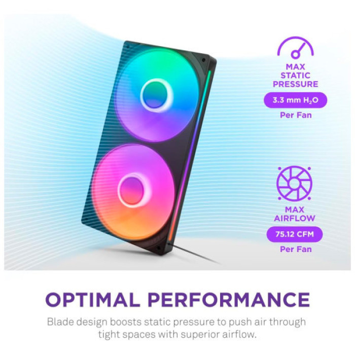 Кулер до корпусу NZXT F240 RGB Core Fan (Single Frame) - Black (RF-U24HF-B1)