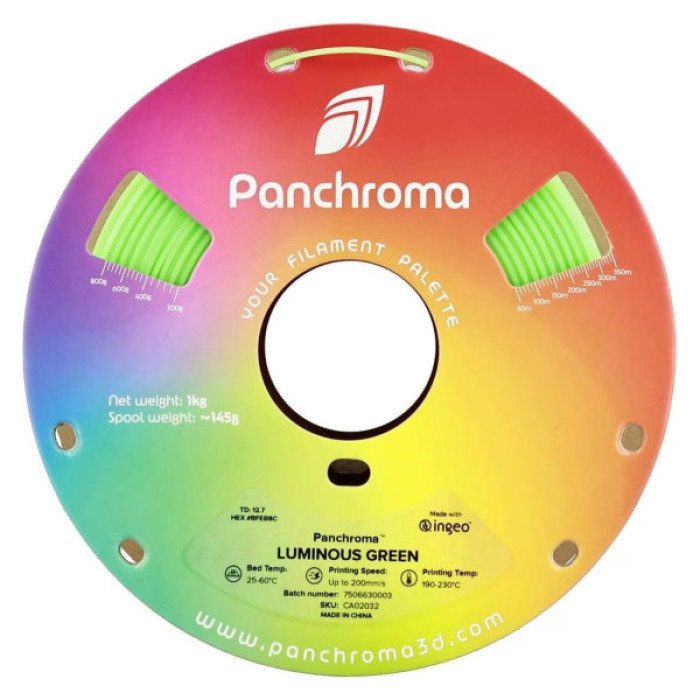 Пластик для 3D-принтера Polymaker PLA PANCHROMA LUMINOUS 1,75mm 1kg GREEN (CA02032)