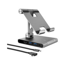 Порт-реплікатор J5create Dock-Station Ipad USB-C 8-in-1 (HDMI/PD/картридер/USB-A/USB-C/Audio) (JTS224-N)