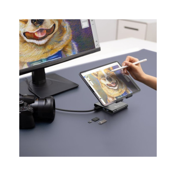 Порт-реплікатор J5create Dock-Station Ipad USB-C 8-in-1 (HDMI/PD/картридер/USB-A/USB-C/Audio) (JTS224-N)
