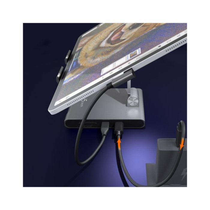 Порт-реплікатор J5create Dock-Station Ipad USB-C 8-in-1 (HDMI/PD/картридер/USB-A/USB-C/Audio) (JTS224-N)