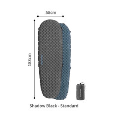 Матрац надувний Naturehike CNH22DZ018, 183х58х7 см, сірий, із мішком для надування (6975641888482)