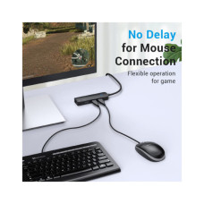 Концентратор VENTION USB 2.0 to 3хUSB 2.0 + RJ45 100M Ethernet (CHPBB)