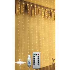Гірлянда Chomik Штора 3 х 3 м 300 LED Теплий білий USB з пультом (5900779879997)