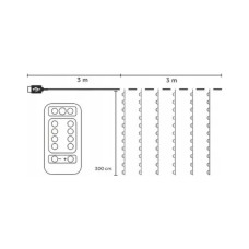 Гірлянда Chomik Штора 3 х 3 м 300 LED Теплий білий USB з пультом (5900779879997)