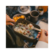 Набір туристичного посуду Naturehike ложка, виделка, ніж з титану CNH22CJ017 сірий з мішечком (6927595711910)