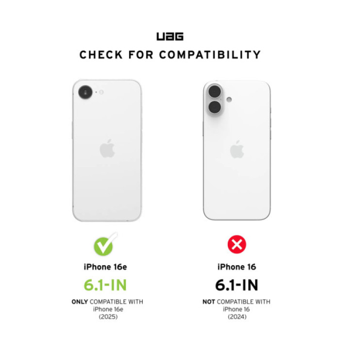 Чохол до мобільного телефона UAG iPhone 16E (4th Gen 2025) Essential Armor MagSafe Ash (114496113131)