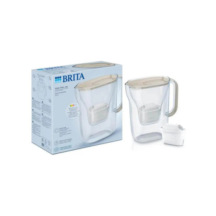 Фільтр-глечик Brita Style Essential MXPro 2.4л з картриджем пісочний (1058041)
