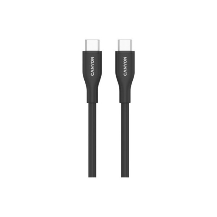Дата кабель USB-C to USB-C 1.0m CC60SC10 60W Silicon Black Canyon (CNS-CC60SC10B)
