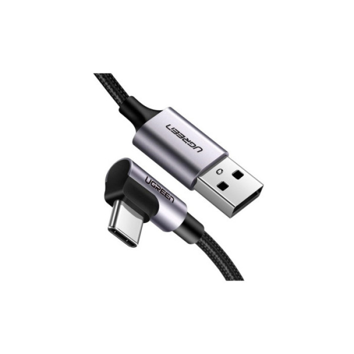 Дата кабель USB 2.0 AM to USB-C 0.5m 3A US284 90° corner black Ugreen (50940)