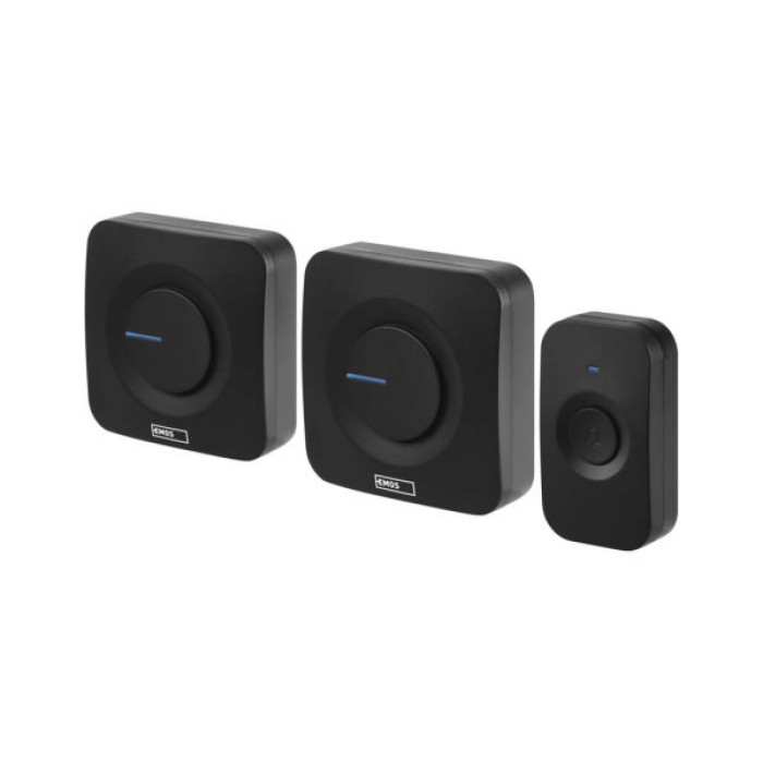 Дверний дзвінок EMOS Бездротовий дверний дзвінок EMOS P5730 3x AAA 2 приймачі (180м) (P5730)