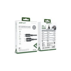 Дата кабель USB 2.0 AM to USB-C 1.2m 3A 60W silicone black Acefast (6974316284178)