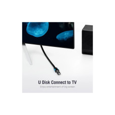 Дата кабель USB 3.0 AM/AF 2.0m flat black Vention (VAS-A13-B200)