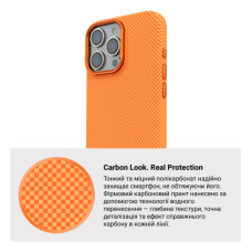 Чохол до мобільного телефона Armorstandart LikeCarbon2 MagCase Apple iPhone 16 Pro Max Kevlar Orange (ARM88595)