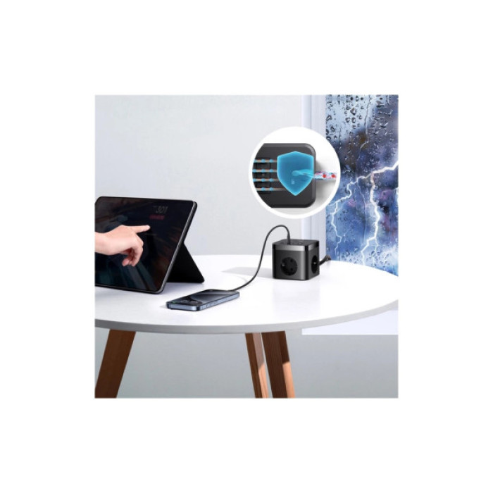 Мережевий фільтр живлення Baseus PowerCombo Cube Power Strip (E00066400117-00)