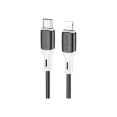 Дата кабель USB-C to Lightning 1.0m 3A 20W silicone BX79 black BOROFONE (6974443384727)