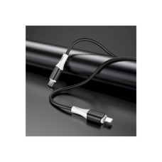 Дата кабель USB-C to Lightning 1.0m 3A 20W silicone BX79 black BOROFONE (6974443384727)