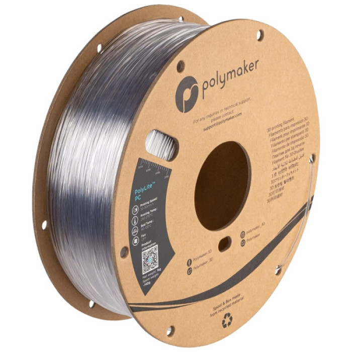 Пластик для 3D-принтера Polymaker PC POLYLITE 1,75mm 1kg TRANSPARENT (PC01001)