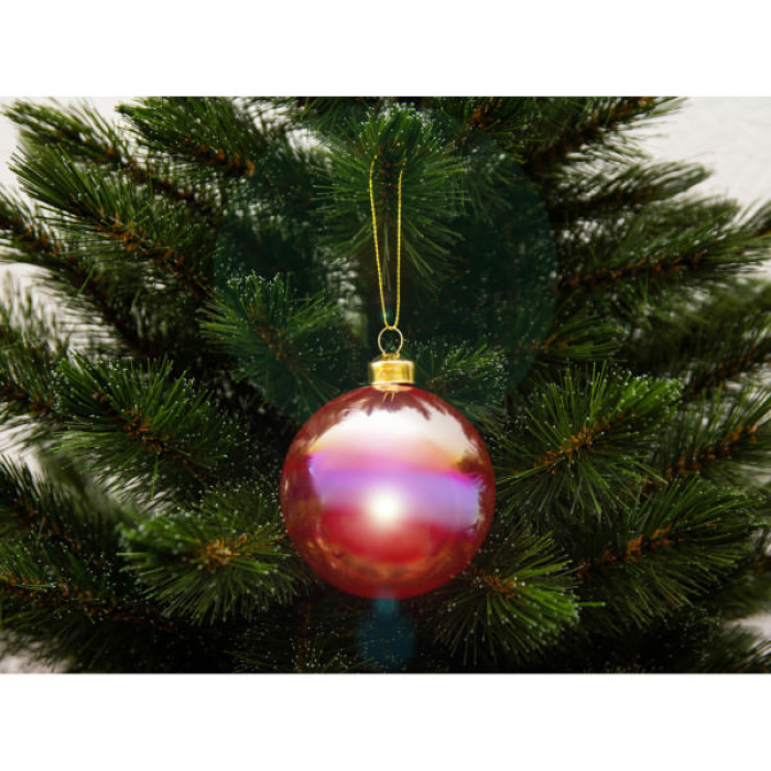 Ялинкова іграшка House Of Seasons Набір скляних кульок глянцевих H&S 12 шт 8 см Темно-рожеві (8720362042495)