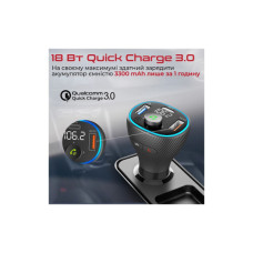 FM модулятор Promate PowerTune 38w USB-A OTG/USB-A QC3.0/USB-C PD Black (powertune-38w.black)