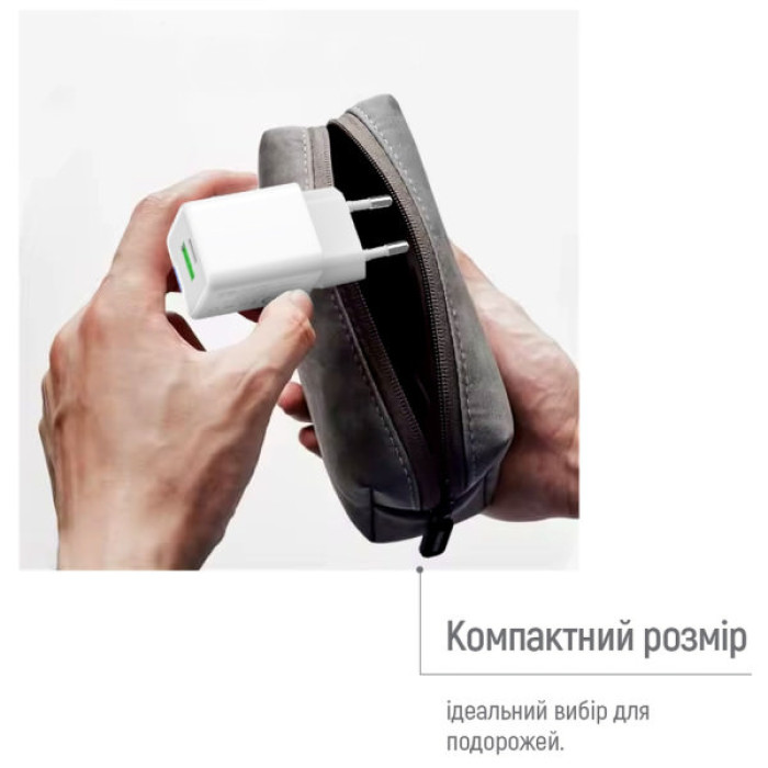 Зарядний пристрій ColorWay C101E GaN Mini 45W PD PPS USB-C + USB-A QC4.0 white (CW-CHS060PD-WT)