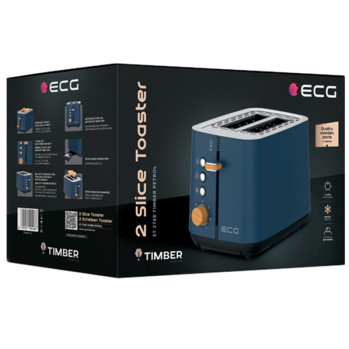 Тостер ECG ST 2768 Timber Petrol