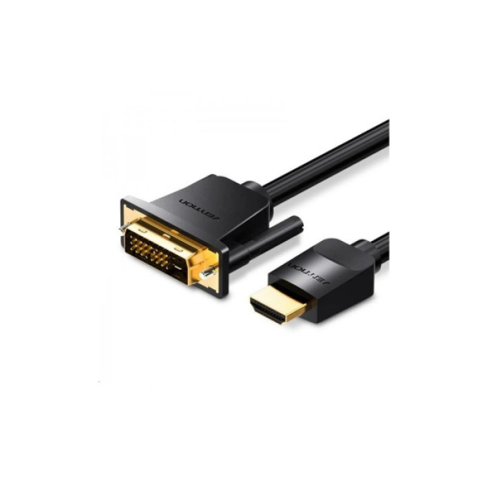 Кабель мультимедійний HDMI M to DVI M 1.0m 4K60Hz black Vention (ABFBF)