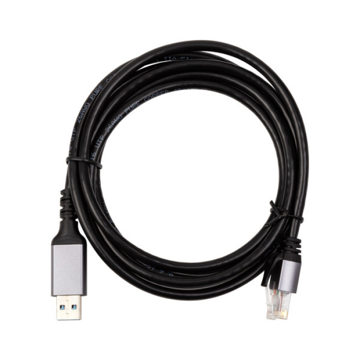 Дата кабель USB AM to RJ45 Ethernet 2.0m CAT6 UTP PowerPlant (CA914982)