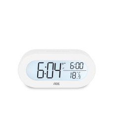 Настільний годинник АDЕ цифровий з температурним дисплеєм білий (CK2134)