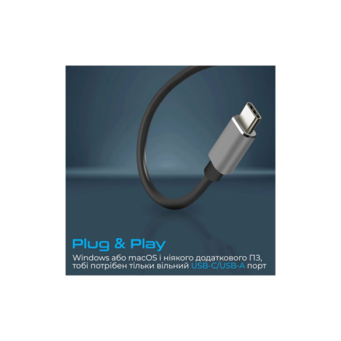 Концентратор Promate USB-C 4-in-1 порти Promate litehub-4.grey (litehub-4.grey)