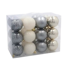 Ялинкова іграшка Chomik пластикові кульки 24 шт, 6 см, мікс кольорів (5900779899988)