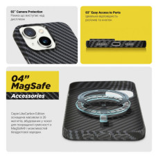 Чохол до мобільного телефона Armorstandart LikeCarbon MagCase Apple iPhone 15 Plus Black (ARM69292)