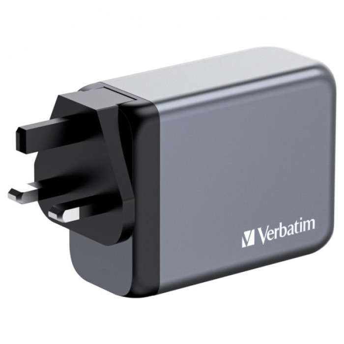 Зарядний пристрій Verbatim GaN 200 W 4 ports (2xUSB-C-100 W,USB-C-65 W /USB-A -3.0) (32204)