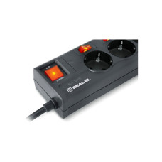 Мережевий фільтр живлення REAL-EL RS-6 EXTRA 3m, black (EL122300002)