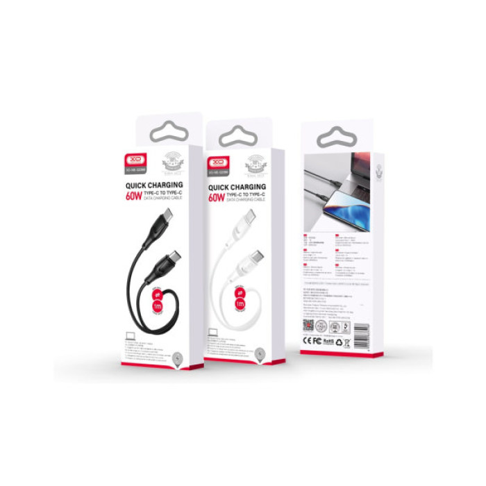 Дата кабель USB-C to USB-C 1.0m 60W High Elastic Zeus XO (NBQ239B_White)