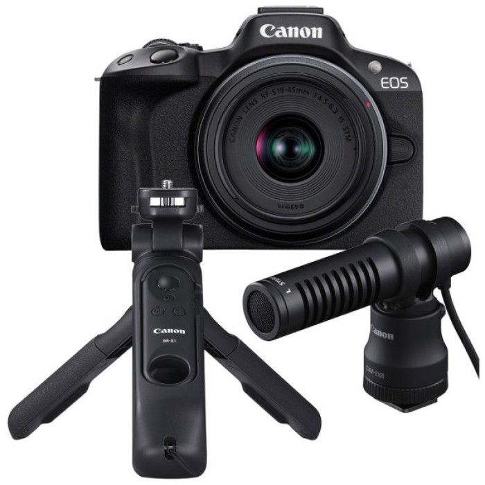 Цифровий фотоапарат Canon EOS R50 + RF-S 18-45 IS STM Black Creator Kit (5811C036)