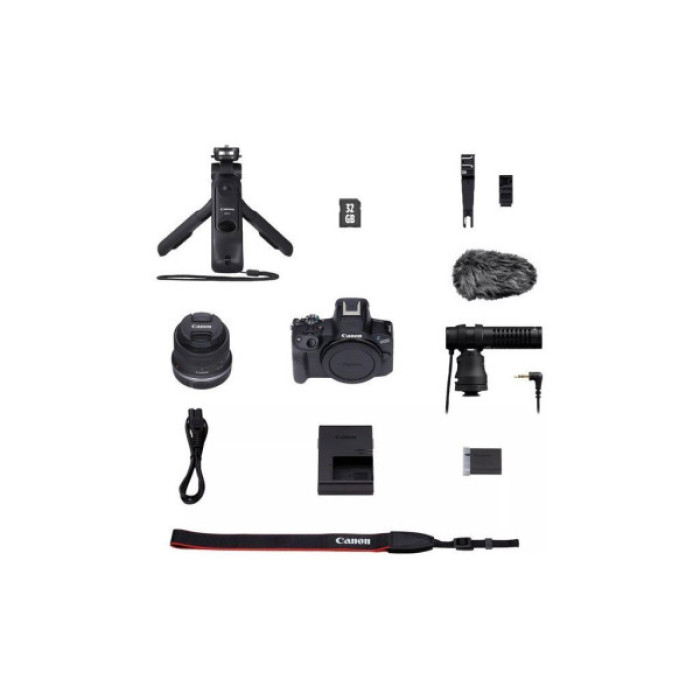 Цифровий фотоапарат Canon EOS R50 + RF-S 18-45 IS STM Black Creator Kit (5811C036)
