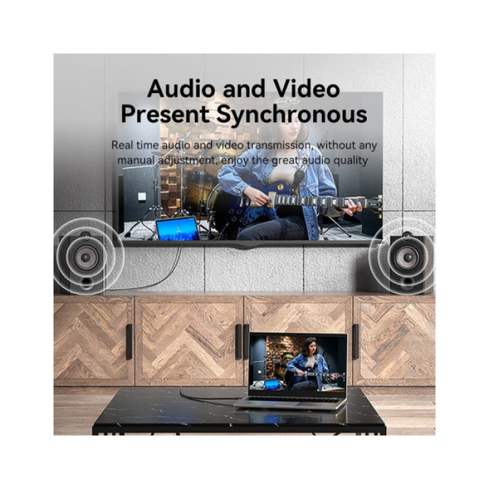 Кабель мультимедійний HDMI M to HDMI M 5.0m 4K30Hz black Vention (ALIBJ)