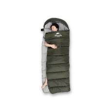 Спальний мішок Naturehike з капюшоном U250 NH20MSD07 (6°C) лівий, темно-зелений (6927595767214-L)