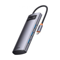 Концентратор Baseus USB-C 4-in-1 4xUSB 3.0 gray (WKWG070013)