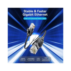 Патч-корд 3м, UTP cat 6 RJ-45 black Vention (IBNBI)