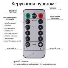 Гірлянда YES! Fun Нитка 50 м, 500 LED тепло-біла, 8 функцій, пульт. (975129)