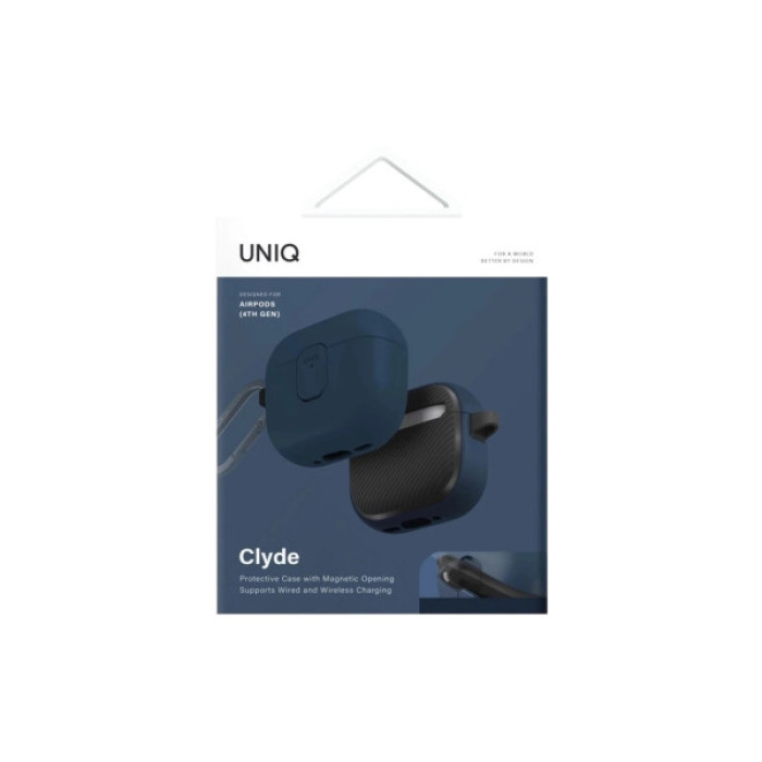 Чохол для навушників Uniq Clyde для AirPods 4 Lock Case Blue (8886463693209)