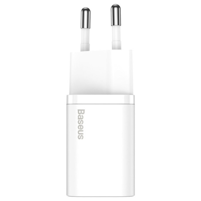 Зарядний пристрій Baseus Super Si 1C 20W With Simple Wisdom Data Cable Type-C/iP White (TZCCSUP-B02)
