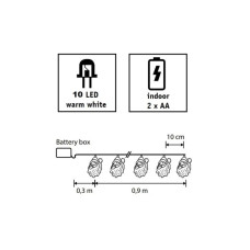 Гірлянда Luca Lighting Санта, струна 1,2 м, 10 LED теплий білий, 2АА (8720362642305)