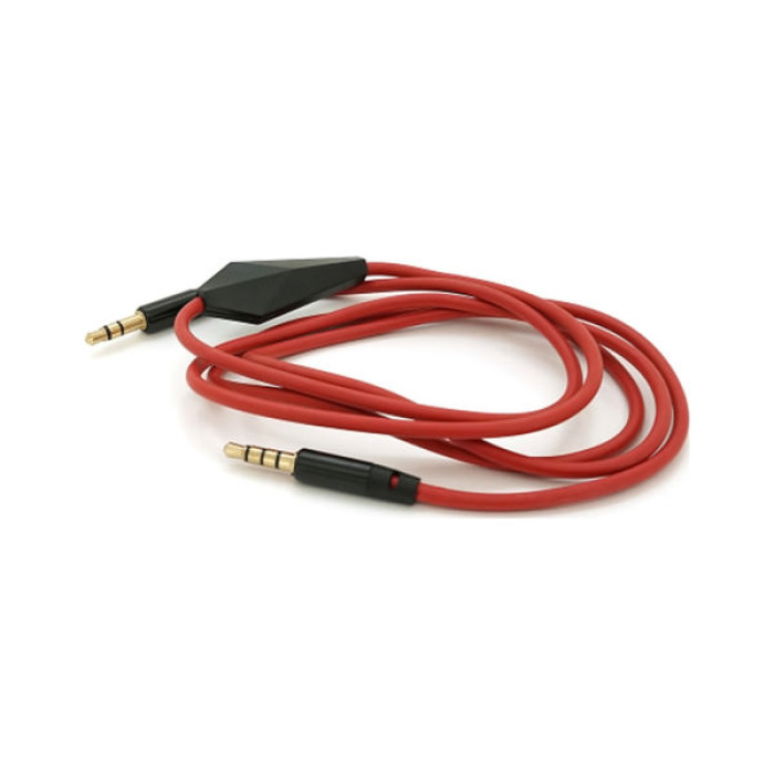 Кабель мультимедійний 3.5mm M to 3.5mm M 1.0m + microphone red Voltronic (ZDL-AUXcM/1.0m)