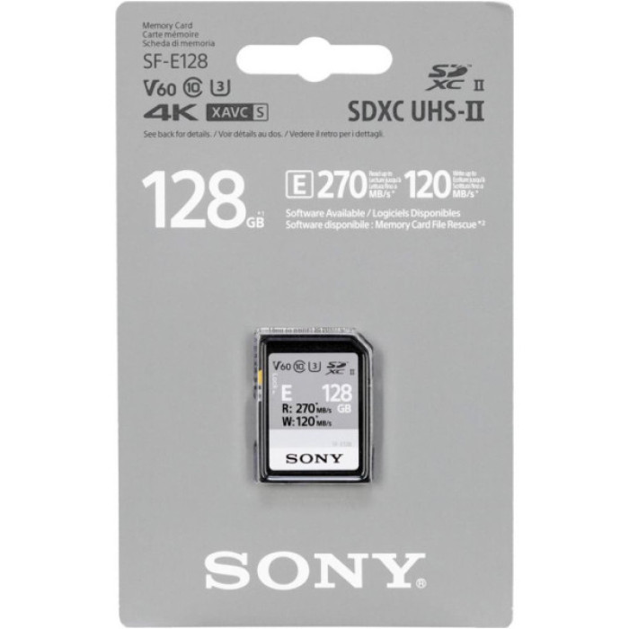 Карта пам'яті Sony 128GB SDXC class 10 UHS-II U3 V60 (SFE128A.ET4)