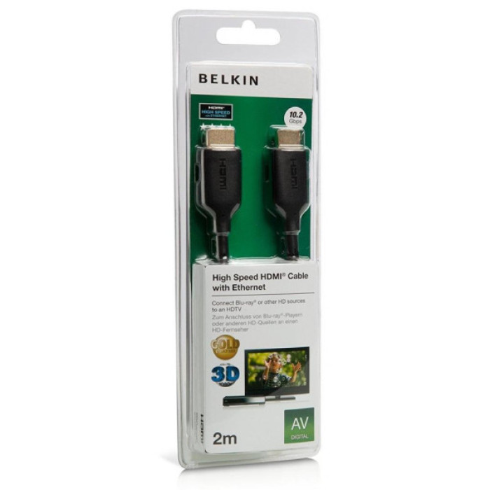 Кабель мультимедійний HDMI M to HDMI M 2.0m Belkin (F3Y021bt2M)