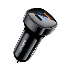 Зарядний пристрій Acefast 2xUSB 66W (USB-C + USB-A) B4 with digital display (6974316280392)