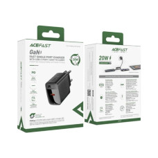 Зарядний пристрій Acefast USB-C 20W + Type-C cable A82 Fast Charger Black (6974316280057)